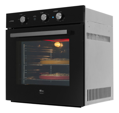 Forno A Gás De Embutir Fischer Infinity 78l Com Grill Preto 127v