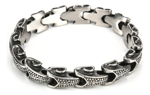 Pulseira De Aço Inoxidável Estilo Dragão Em Aço Titânio