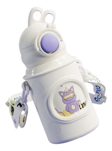 Botella De Agua De Acero Inoxidable Para Niños Con Popote H