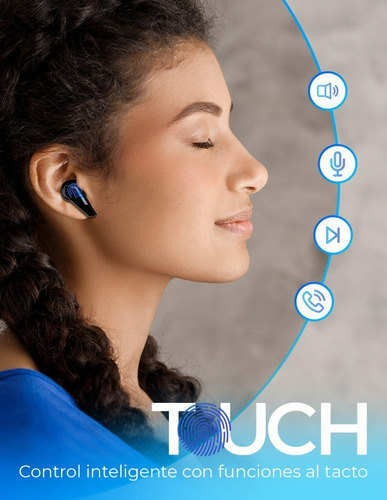 Audífonos In-ear Bluetooth Gamer DN-TWS15F Negro con Luz LED y Estuche de Carga