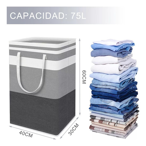 Cesto Canasto Para Ropa Sucia Plegables Organización 75l 2pz