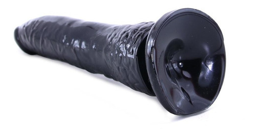 Dildo De Gel Basix Slim 17.5 Cm Negro Con Base De Succión Eg