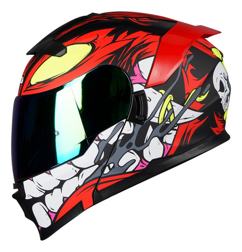 Casco Abatible Para Moto Hro 3440 Intercreature Rojo Mate