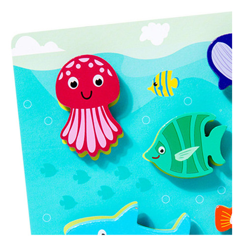 Peg Puzzle Juguete Montessori De Madera Rompecabezas Mar