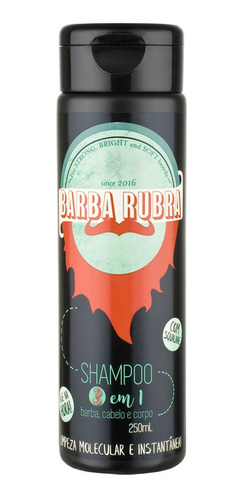 Shampoo 3 Em 1 Para Barba Cabelo E Corpo 250ml - Barba Rubra