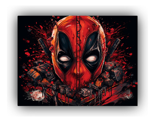 Arte De Pared Patrones Intensos Dead Pool Estetico 30x20cm