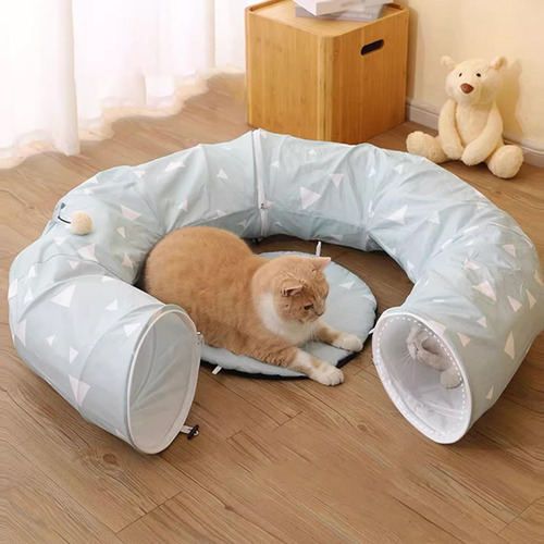 Cama TĂșnel Para Gatos Plegable Con Bola, Cama Para Mascotas