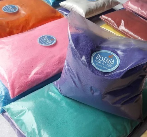 Imagen 3 de 6 de Arena De Color Decorativa Decoración Terrarios 1kg Disenia