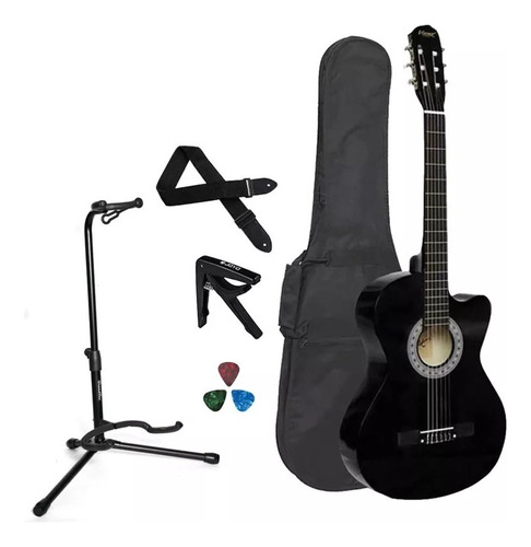 Pack Guitarra Acustica Importada Con Cuerdas De Nylon