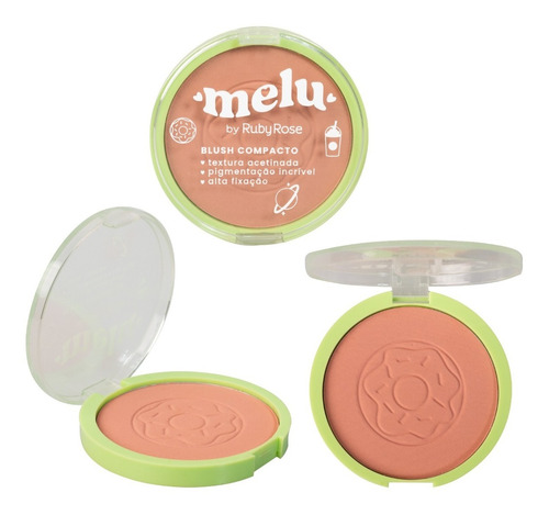 Blush Compacto Ruby Rose Melu Aveludado 15g