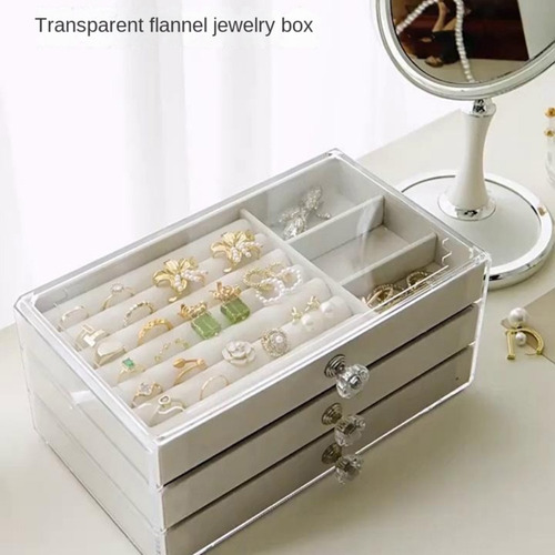 Caja De Almacenamiento Con Cajón Para Joyas De Múltiples Cap