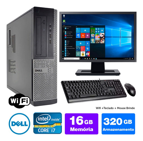 Desktop Barato Dell Optiplex Int I7 2g 16gb 320gb Mon17w