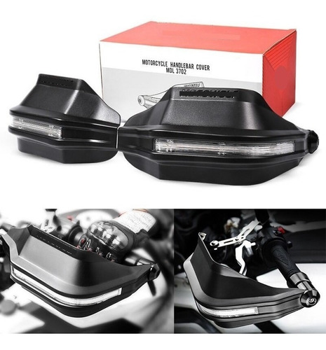 Imagen 7 de 10 de Cubrepuños Led Motocicleta Protectores Manos Cubre Manos