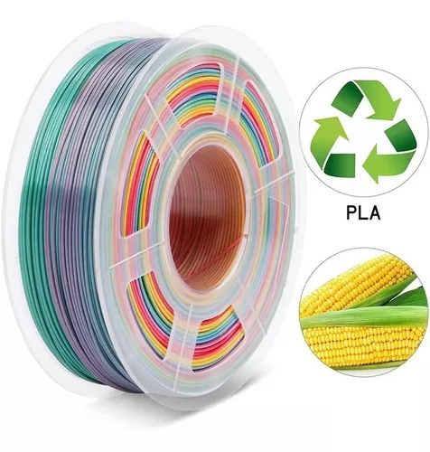 LOVOON Filamento PLA 3D de 0.069 pulgadas, paquete de filamentos para  impresora 3D tricolores, paquete de filamento PLA seda arcoíris, accesorios  para