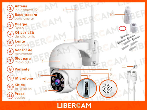 Imagen 7 de 10 de Camara Wifi Exterior Ip Domo Seguridad Inalambrica Microfono