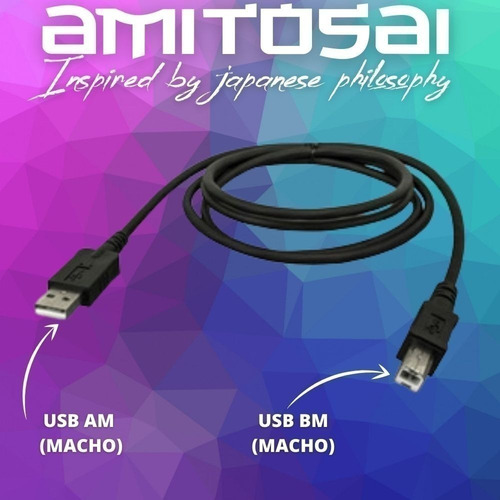 Cable Para Switch Kvm De 1,5mts Amitosai Mts-busb150 Color Negro