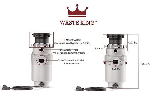 Imagen 6 de 9 de Triturador De Basura Waste King L-111, 1/3 Hp