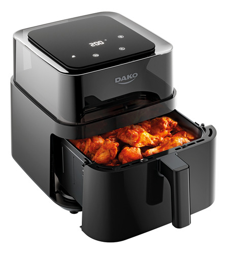 Fritadeira Air Fryer Dako Transparente Digital Com Cesto De 6 Litros E Visor 360° 4 Em 1 220v