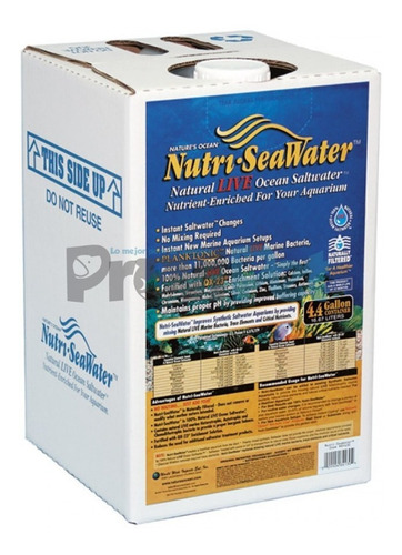 Nutri Seawater Agua Lista Para Acuario Marino 4.4 Galones