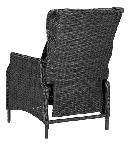 Sala Lounge De Jardín De 3 Pza De Ratán Gris Oscuro M2