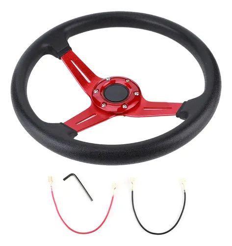 Volante del coche Volante Carreras Universal 35 Cm 14 Pulgadas Con Volante del coche Volante Carreras Universal 35 Cm 14 Pulgadas Con