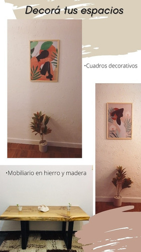 Mesa Ratona/de Arrime En Hierro Y Madera