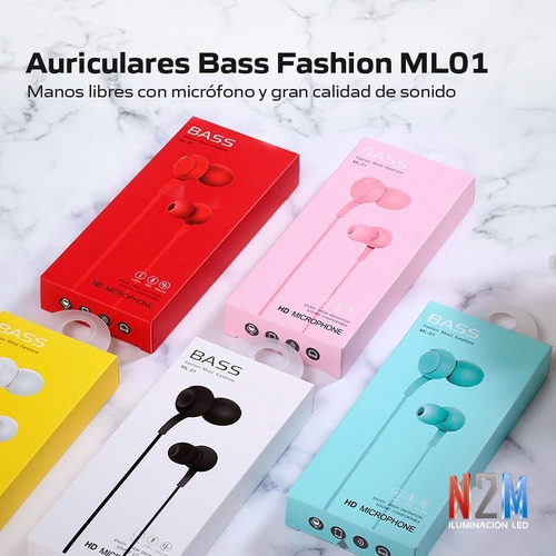 Auriculares Bass Fashion Ml01 Microfono Sonido Estereo