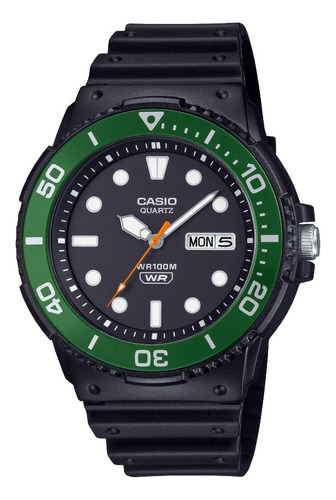 Reloj Casio Caballero Mrw 230h 1e3 Fechador Sumergible 100m Negro Verde Musgo Negro
