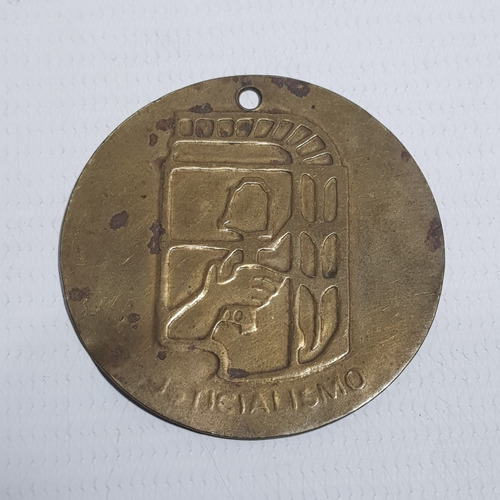 Antiguo Escudo Justicialismo Bronce Mag 60649