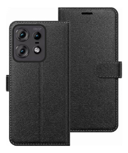 Capa Capinha Carteira P/ Moto Edge 50 Pro Couro Flip Cartões