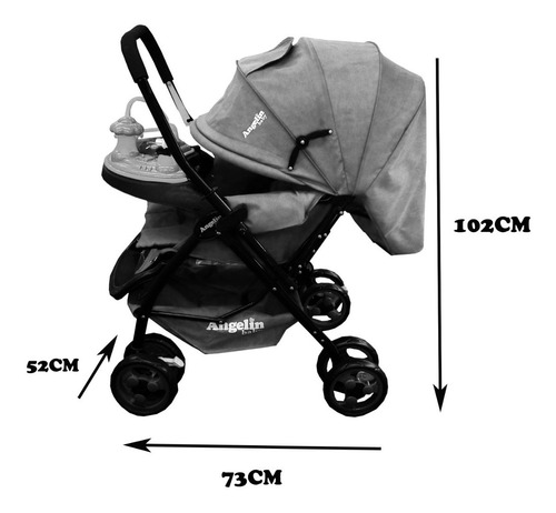Imagen 5 de 5 de Carriola Para Bebe Angelin Con Tablero Musical 555j Rojo