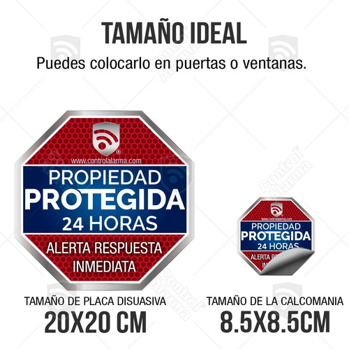 Imagen 4 de 8 de Kit 2 Letreros Advertencia Casa Seguridad 2 Calca Stickers Tipo Placa Proteccion Vigilancia Alarma Alerta