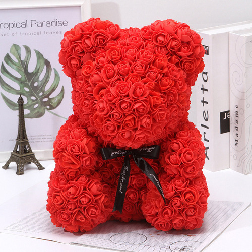 Caja De Regalo Oso Rosa Espuma Pe El Día San Valentín 25cm