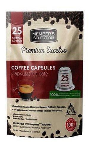 Cápsulas De Café Premium Excelso 25 Cápsulas