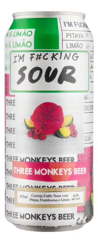 Cerveja artesanal Three Monkeys I'm Fucking Sour Sourclara lata 473ml
