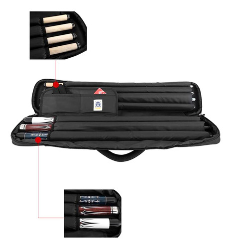 Bolsa Para Tacos De Billar, 7 Agujeros, 1/2 Funda Para Negro