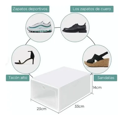Pack 6 Cajas Organizadoras De Zapatos Apilables Multiuso A