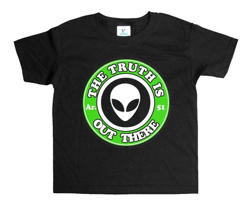 Remera Negra Niños Marciano Extraterrestre R140