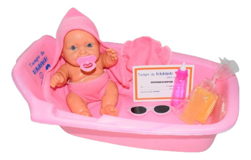 Muñeco Chiquito 20cm C/bañera Y Accesorios Tiempo De Jugar