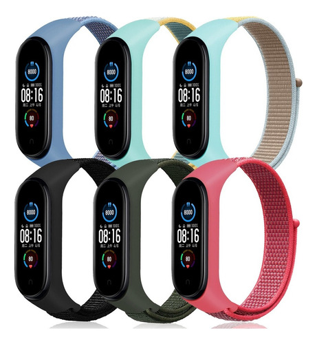 6 Correas Nailon Para Xiaomi Mi Band 7 6 5 4 3