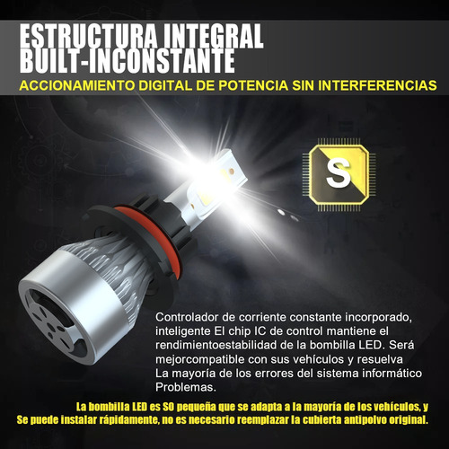 Para 1999-03 Ford F-150 Led Faro 9007+luces Antiniebla Hb4