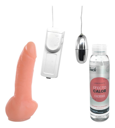 Combo Vibrador Clitoris Consolador Dildo + Gel Sexual