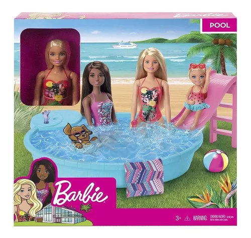 Barbie Piscina Glam Con Muñeca, Juguetes Para Niñas