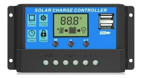 Controlador Panel Solar 12/24v Pantalla Amp/kah (50a)