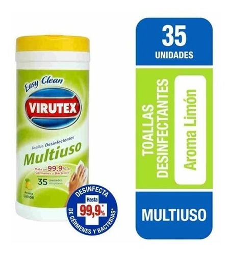 Toallas Desinfectantes Virutex (tarro 35 Unidades) Pack 3 