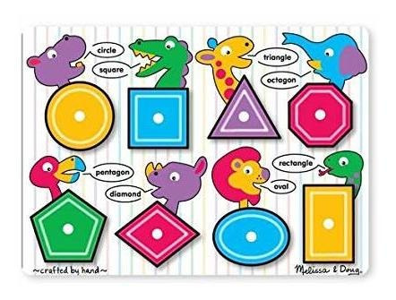 Melissa & Doug Formas De Madera Peg Puzzle (8 Piezas)