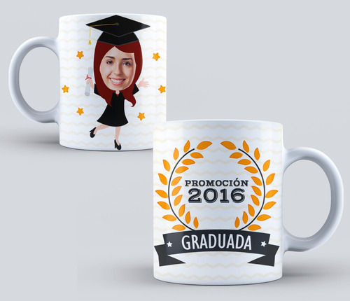 32 Plantillas Graduación Taza Sublimación Editable Psd