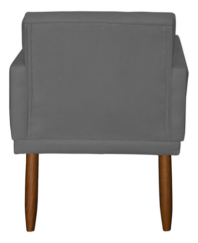 Kit 3 Poltronas Decorativas Para Recepção Consultório Cores Cor Cinza Desenho Do Tecido Suede Liso