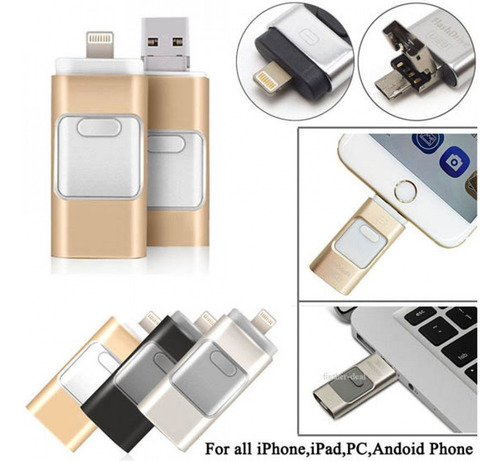 Memoria Usb Otg Dual Ios Y Android Hasta 128gb Microsd*itech