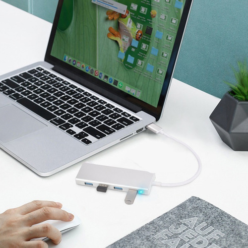 Imagen 2 de 7 de Hub Usb 3.0 Multiplicador 4 Puertos Usb + 1 C Zapatilla Pc